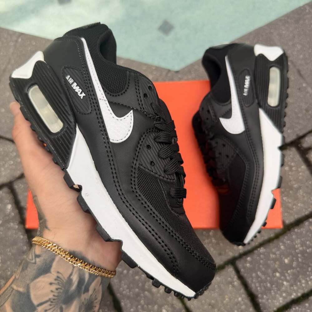 WOMEN’S 6.5, YOUTH 5Y NIKE AIR MAX 90 DH8010-002 BLACK WHITE AIRMAX